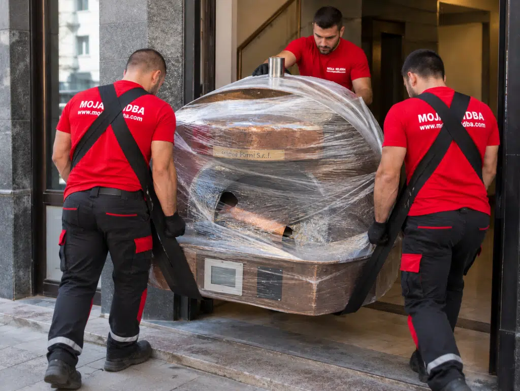 Selidbe specijalnih tereta – nošenje profesionalne pica peći