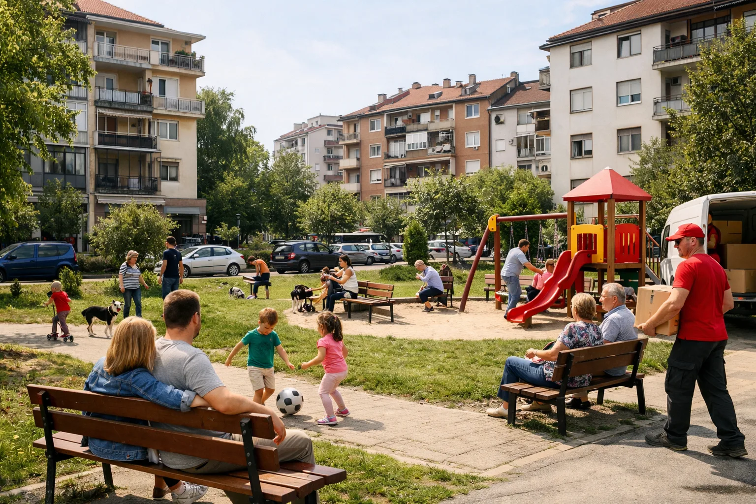 Porodični park u predgrađu Zagreba sa decom i odraslima